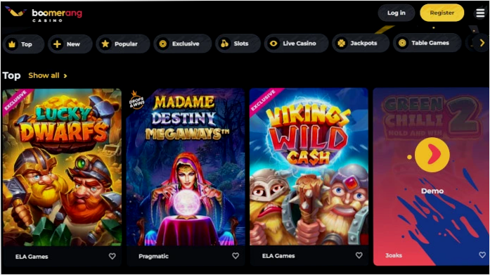 boomerang casino login